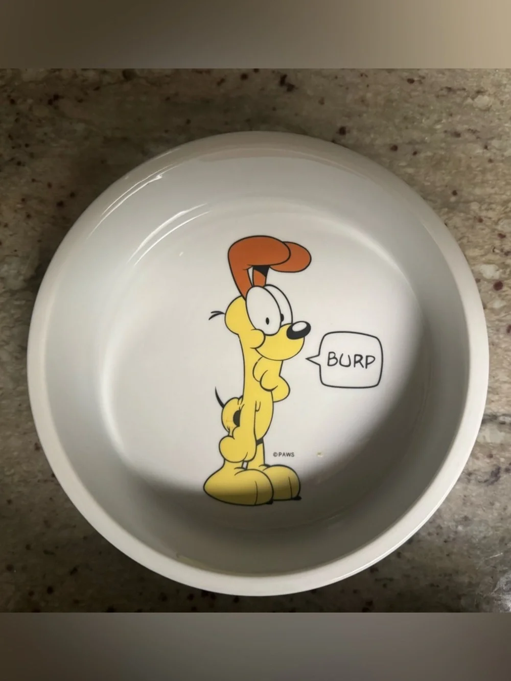Ceramic White Dog Bowl with Cartoon Design - My Bowl
